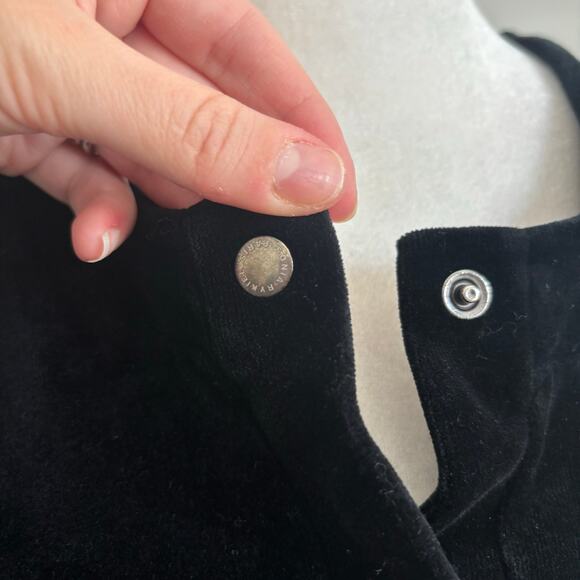 VTG Sonia Rykiel Paris Black Velour Velvet Jacket XL Button Snap Elegant - Picture 8 of 14